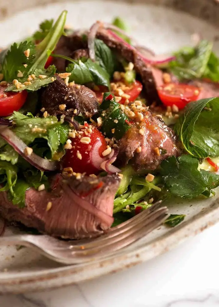 Close up of Thai Beef Salad